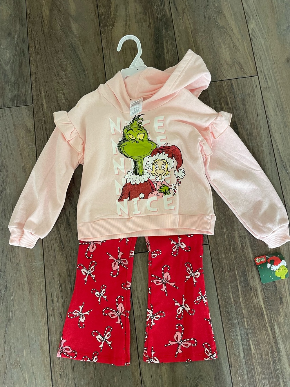 Dr. Seuss The Grinch Girls Christmas outfit set of 2pcs NWT size 4T